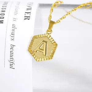 Gold Initial Pendant Necklace