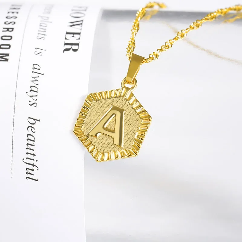 Gold Initial Pendant Necklace