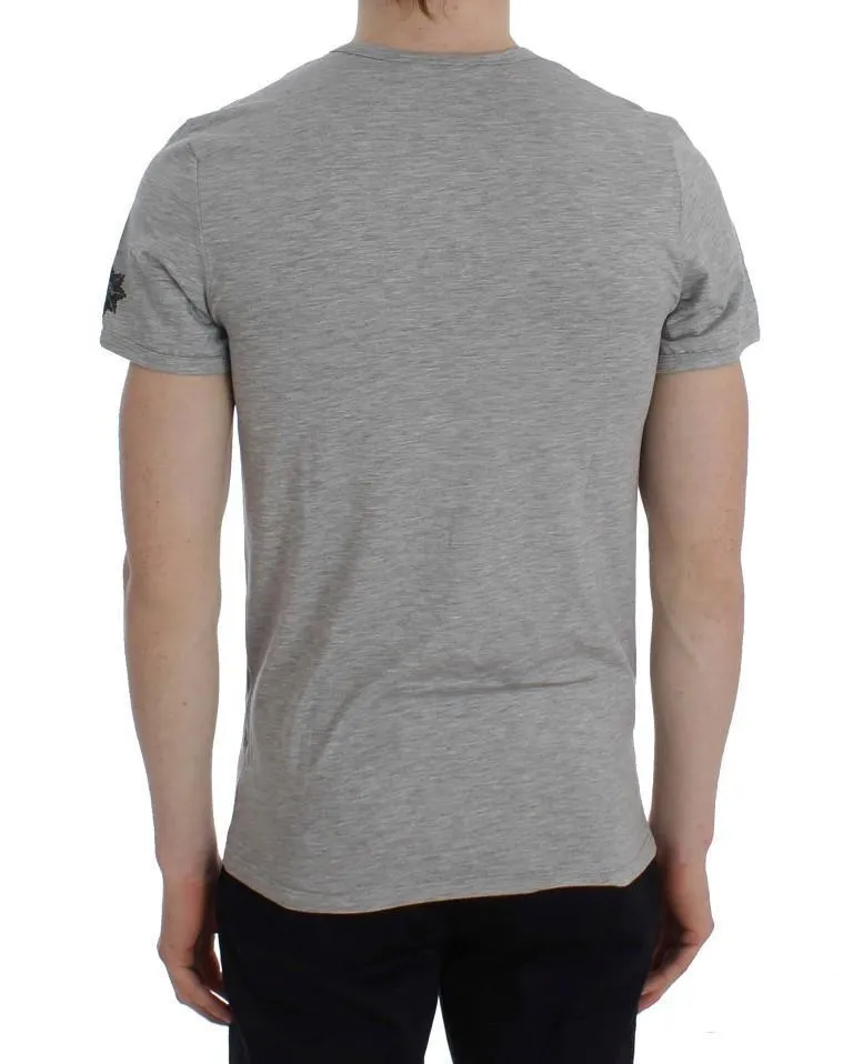 Gray Modal Stretch Crew-neck Underwear T-shirt