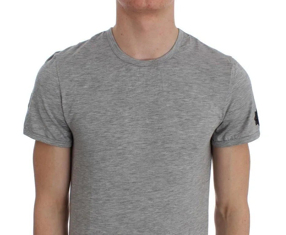 Gray Modal Stretch Crew-neck Underwear T-shirt