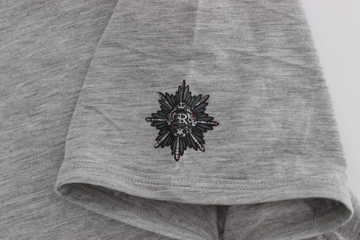 Gray Modal Stretch Crew-neck Underwear T-shirt