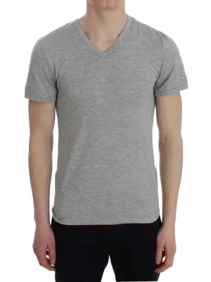 Gray Modal Stretch V-neck Underwear T-shirt