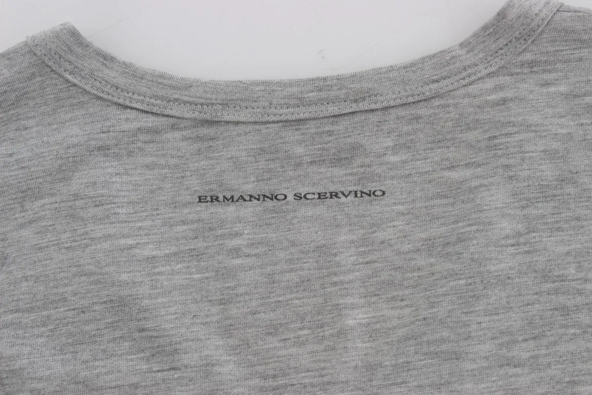 Gray Modal Stretch V-neck Underwear T-shirt