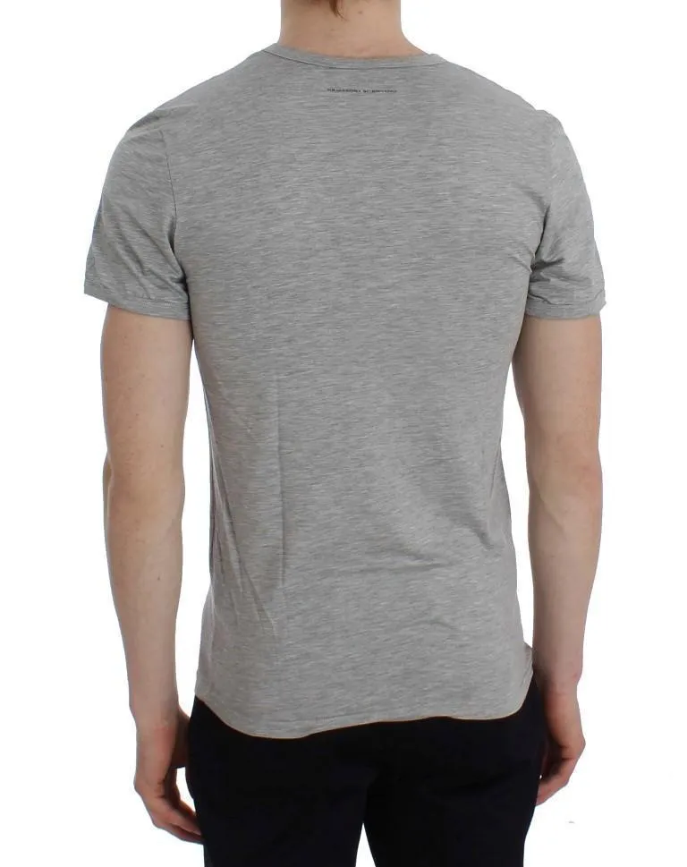 Gray Modal Stretch V-neck Underwear T-shirt