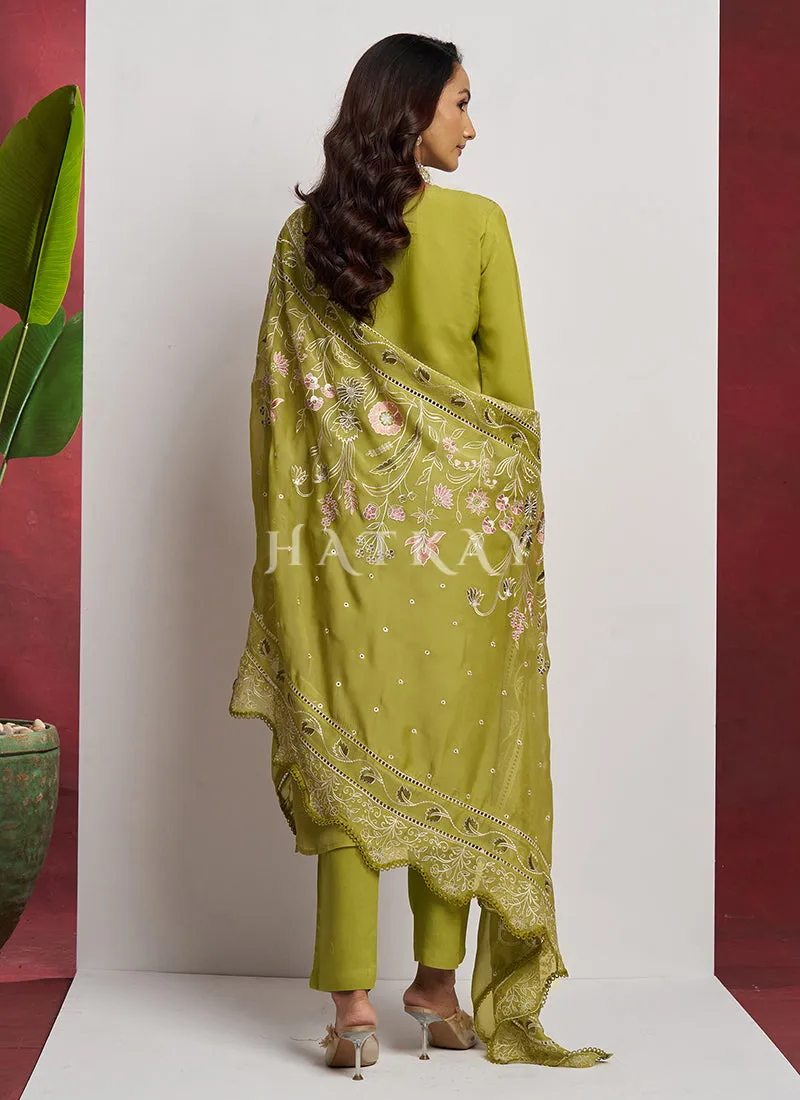 Green Chikankari Embroidery Salwar Suit