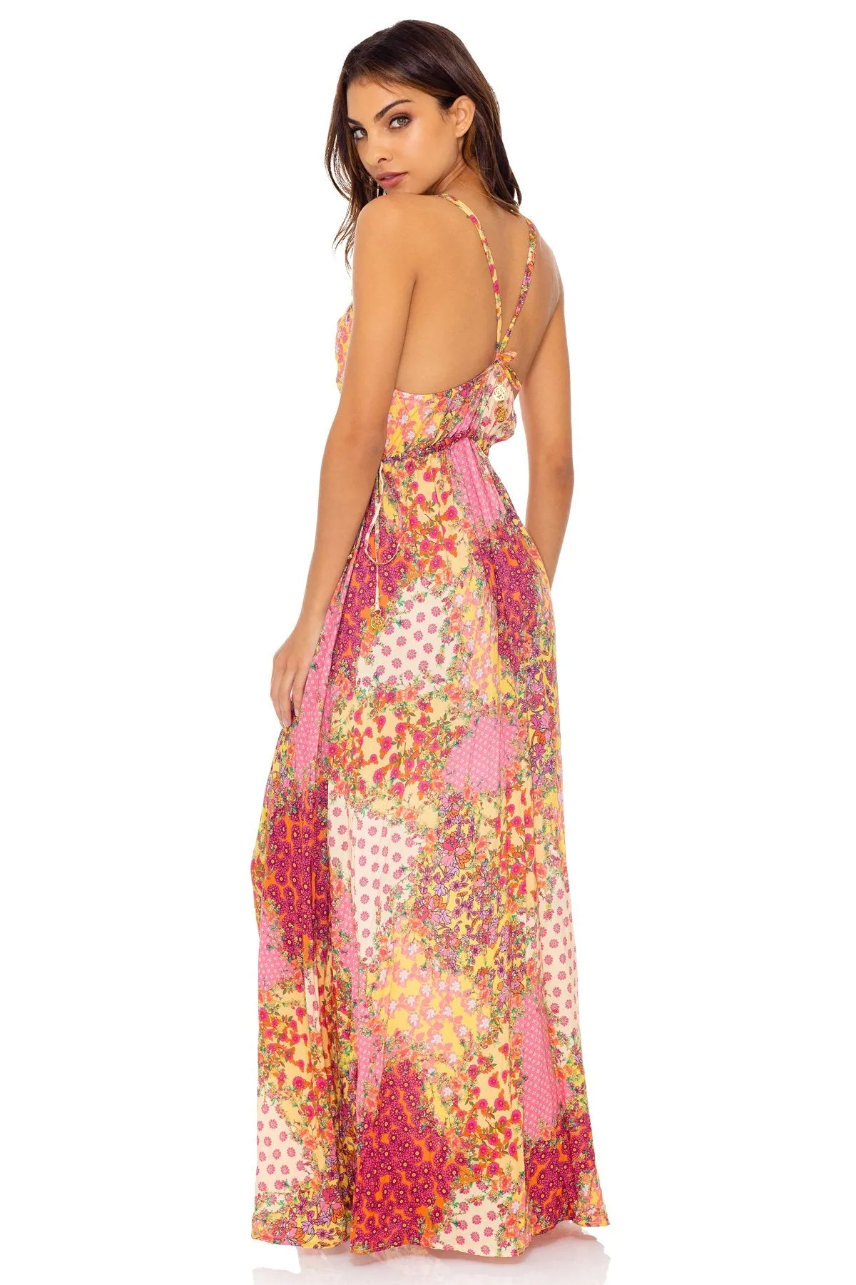 GYPSY DREAM - V Neck Long Dress • Buttercream