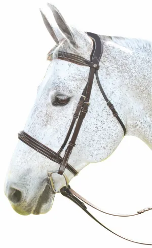 Henri de Rivel Pro Mono Crown Fancy Bridle with Patent Leather Piping