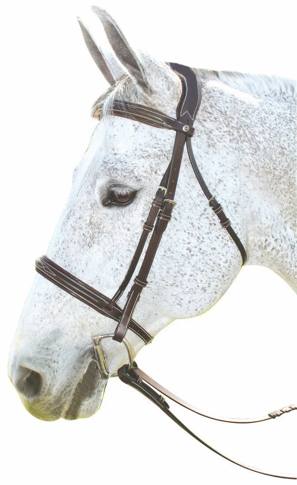 Henri de Rivel Pro Mono Crown Fancy Bridle with Patent Leather Piping