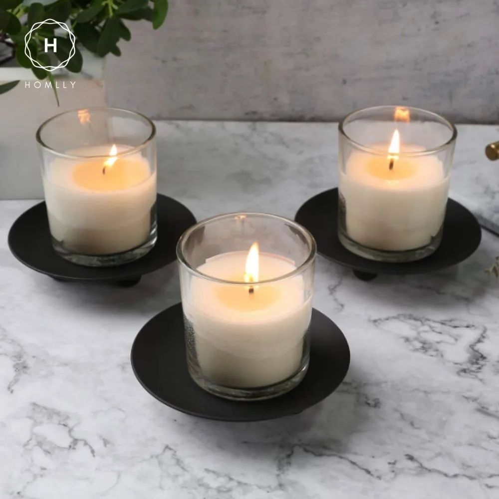 Homlly Decorative Iron Plate Candle Holder