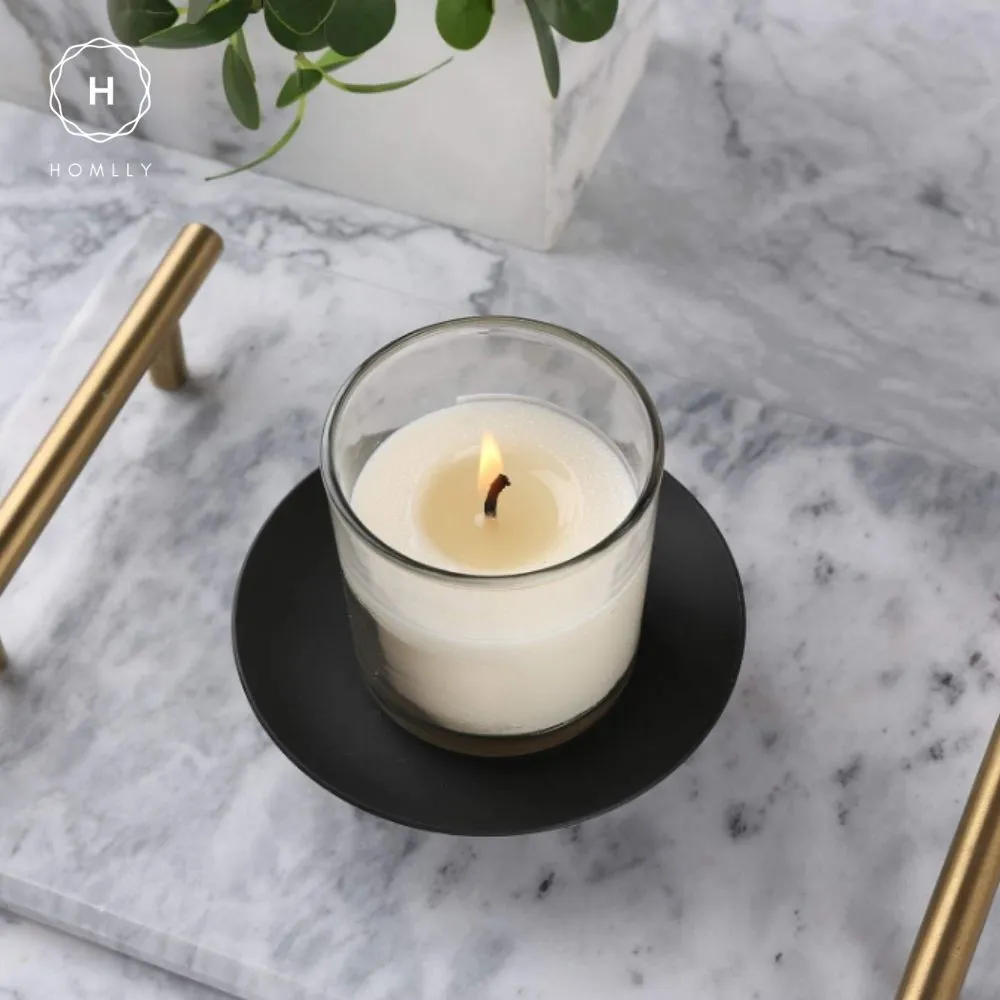 Homlly Decorative Iron Plate Candle Holder