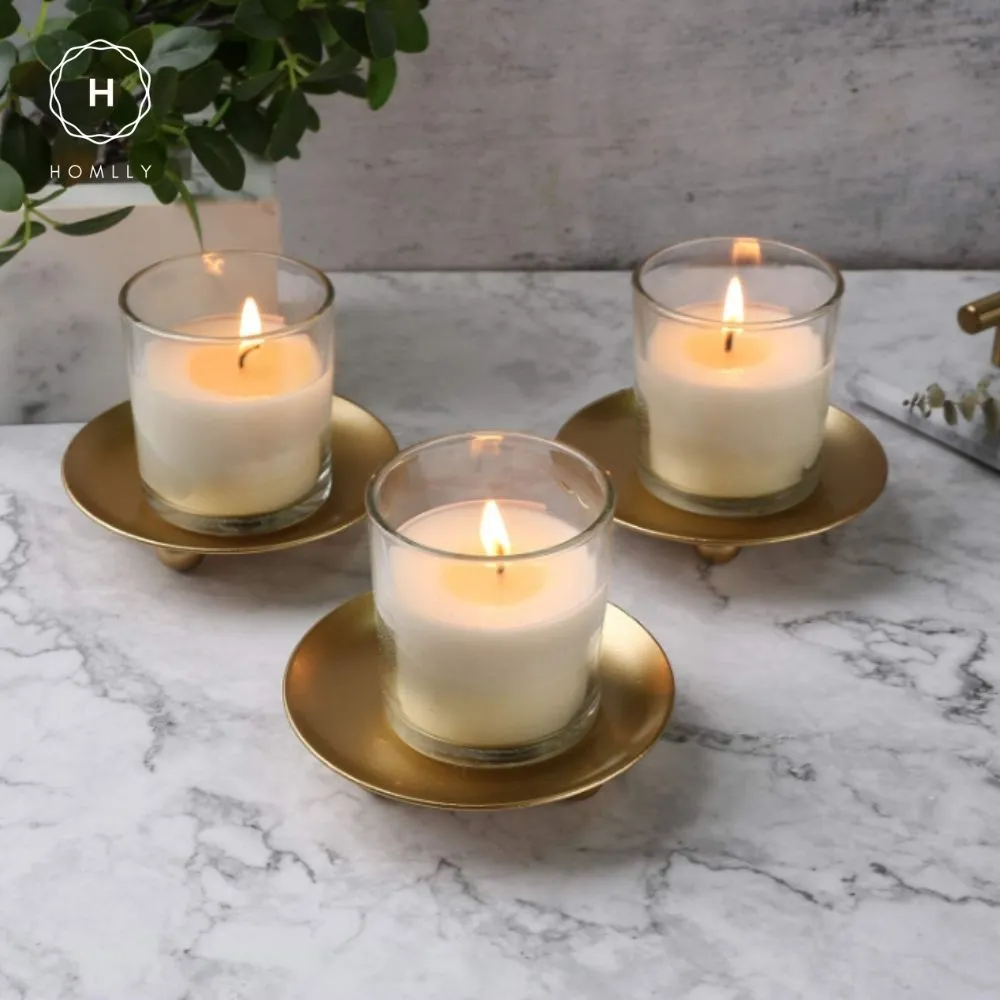 Homlly Decorative Iron Plate Candle Holder