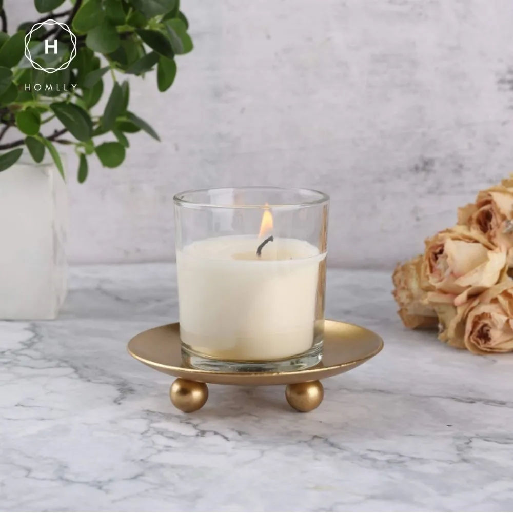 Homlly Decorative Iron Plate Candle Holder