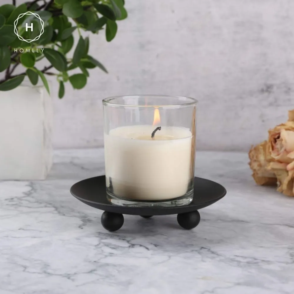 Homlly Decorative Iron Plate Candle Holder