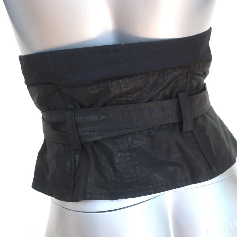 Isabel Marant Prika Obi Belt Black Cotton-Linen Size 36
