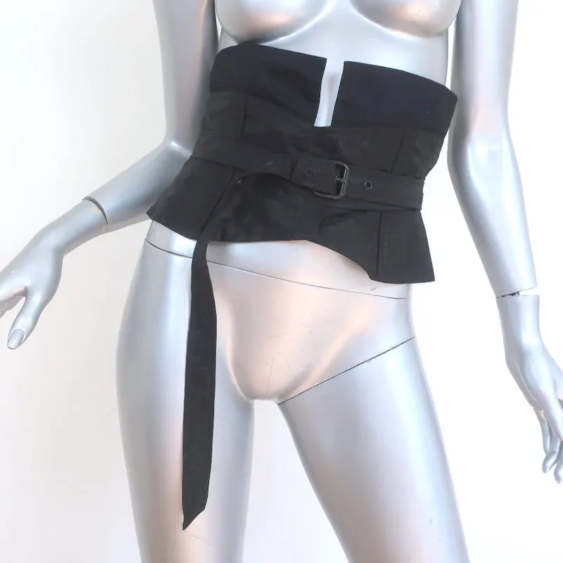 Isabel Marant Prika Obi Belt Black Cotton-Linen Size 36