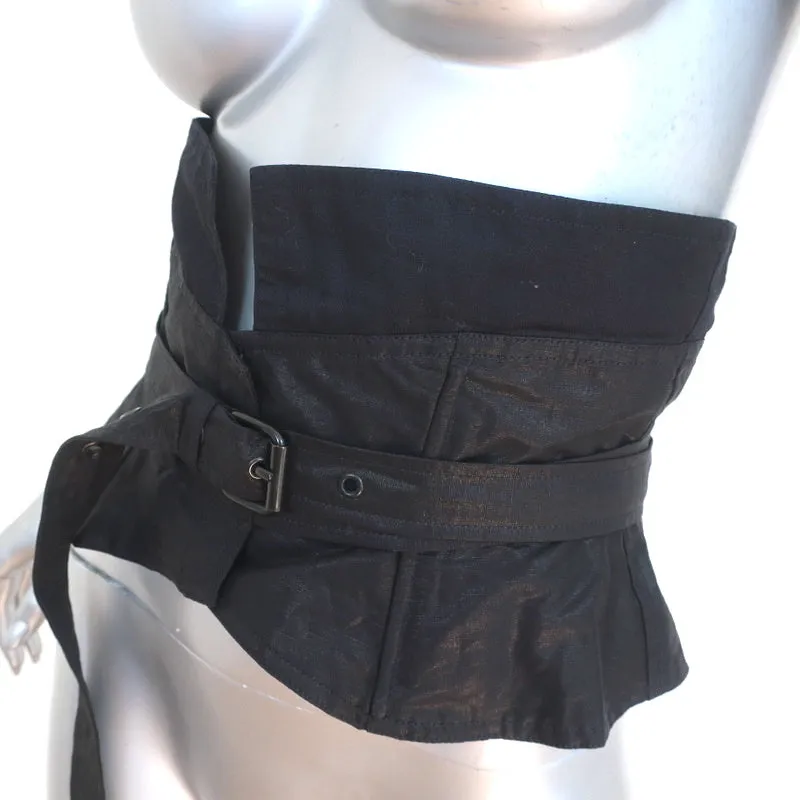 Isabel Marant Prika Obi Belt Black Cotton-Linen Size 36