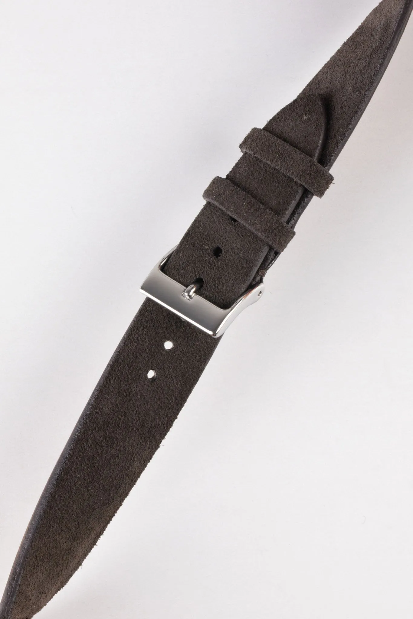 JPM Italian Suede Leather Watch Strap in DARK BROWN