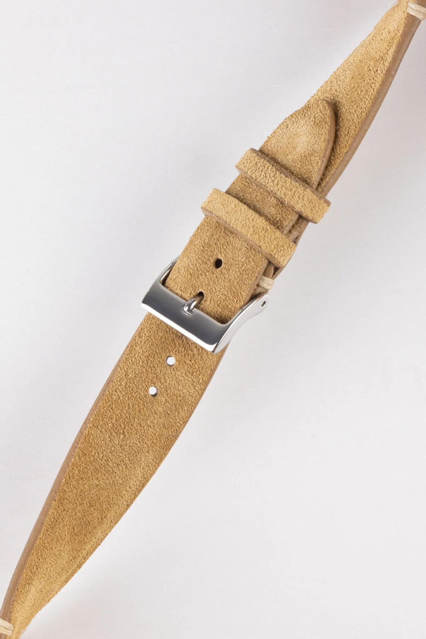 JPM Italian Vintage Suede Leather Watch Strap in BEIGE