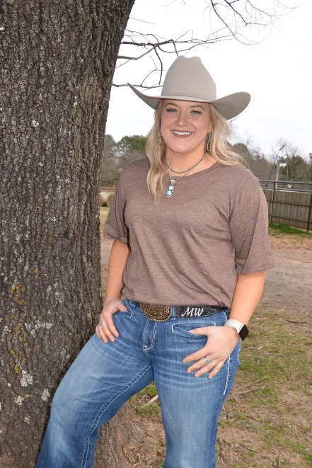 LADIES COFFEE SIMPLE STERLING TEE