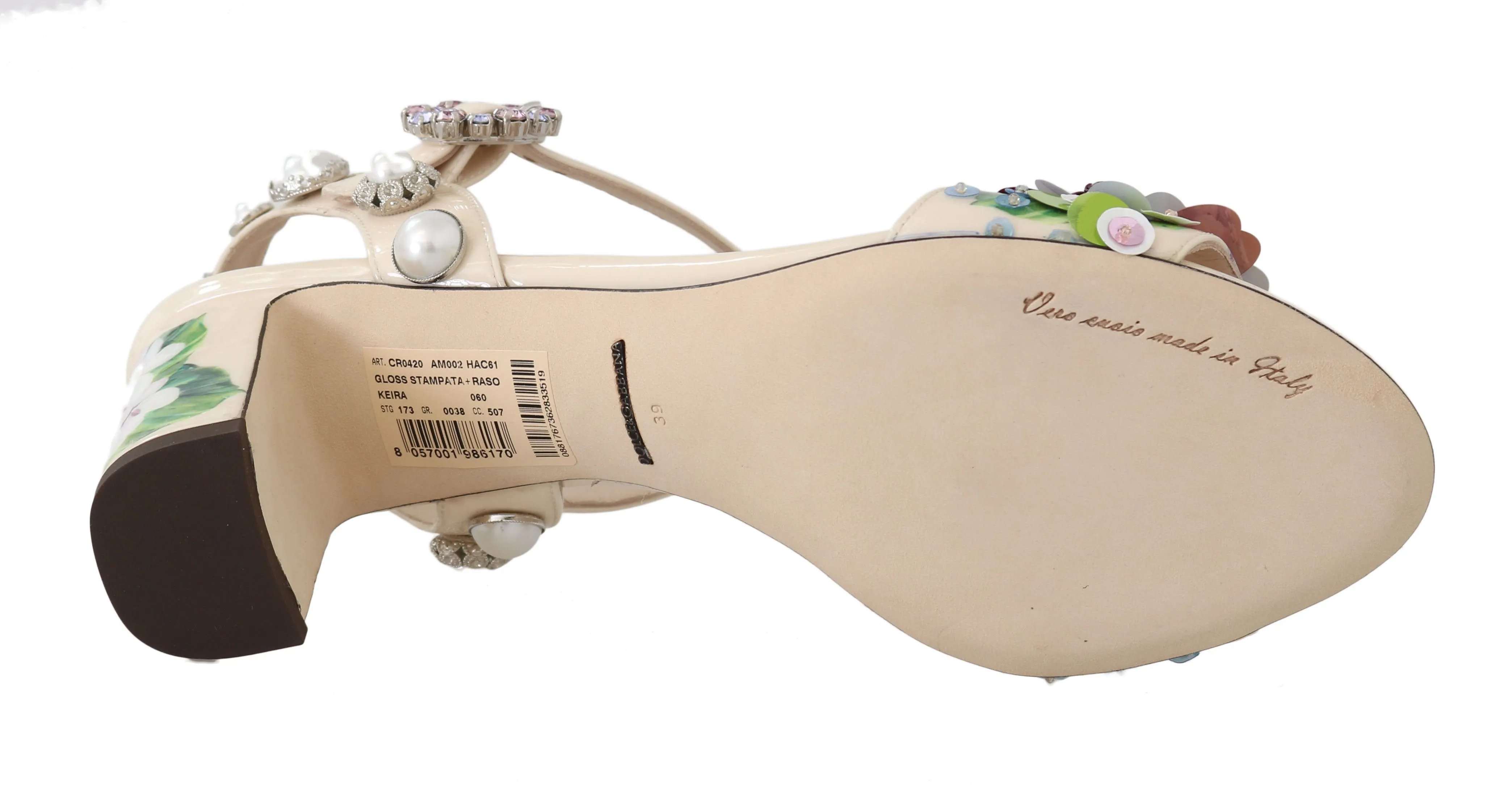 Leather Ortensia Crystal Sandals