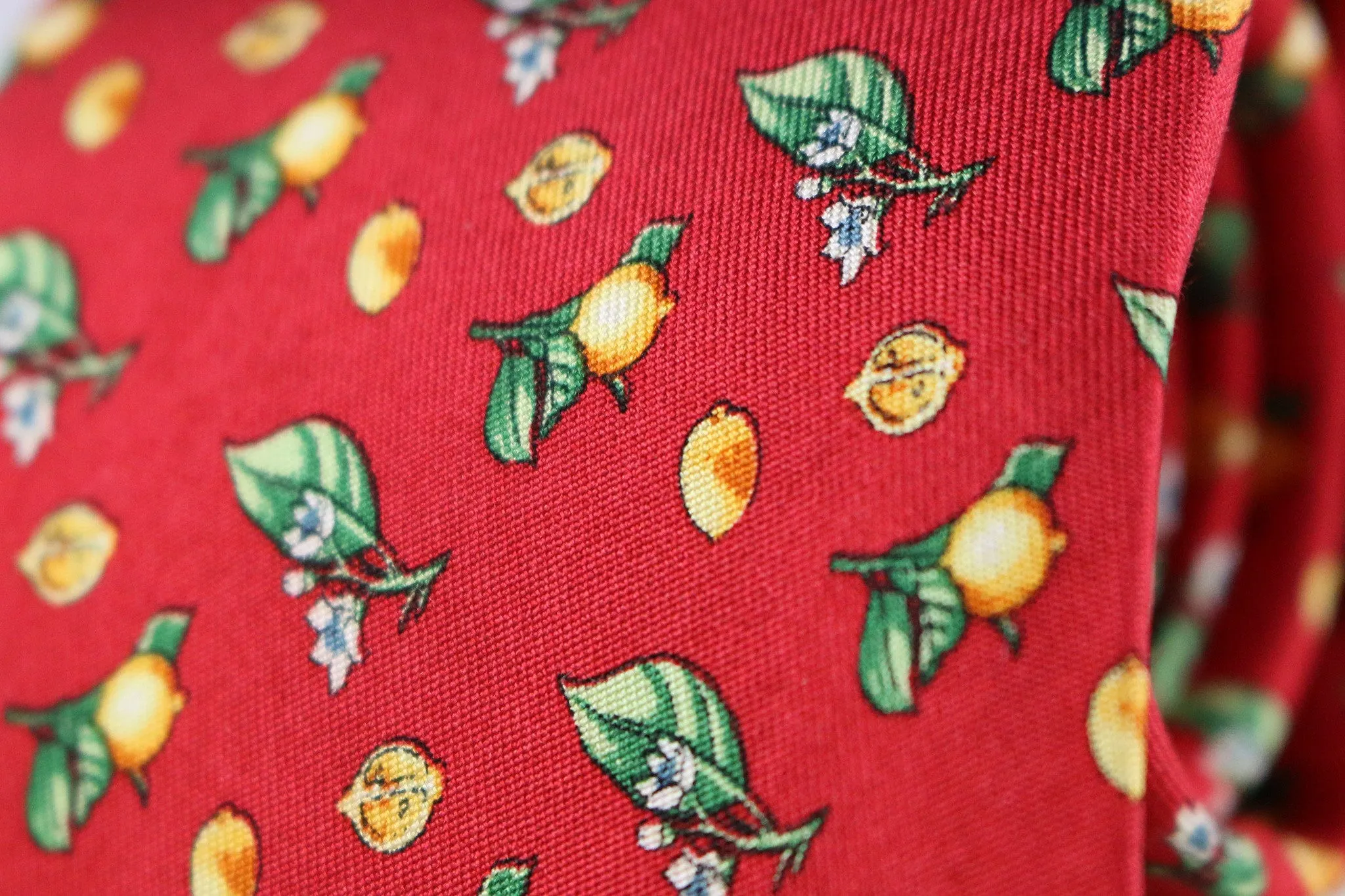 Lemon Print Silk Tie
