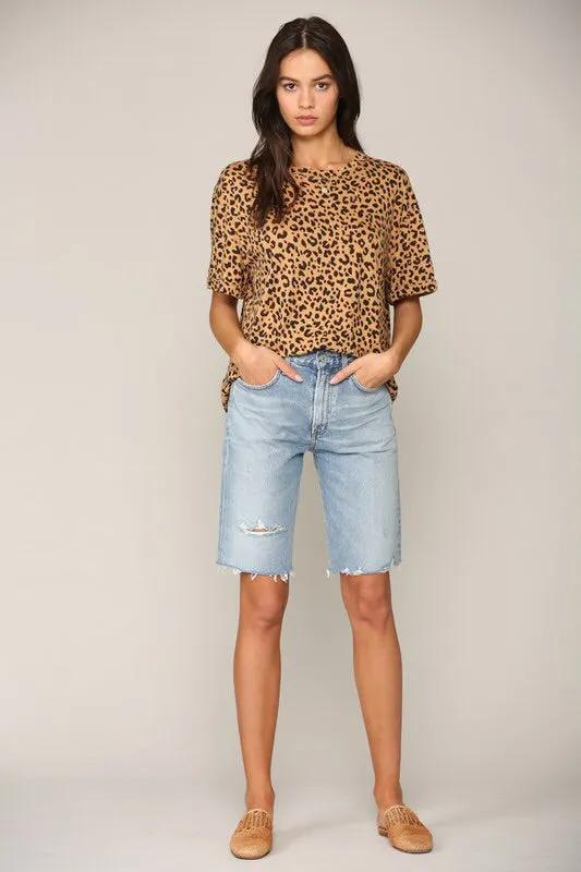 Leopard Print Crewneck Tee