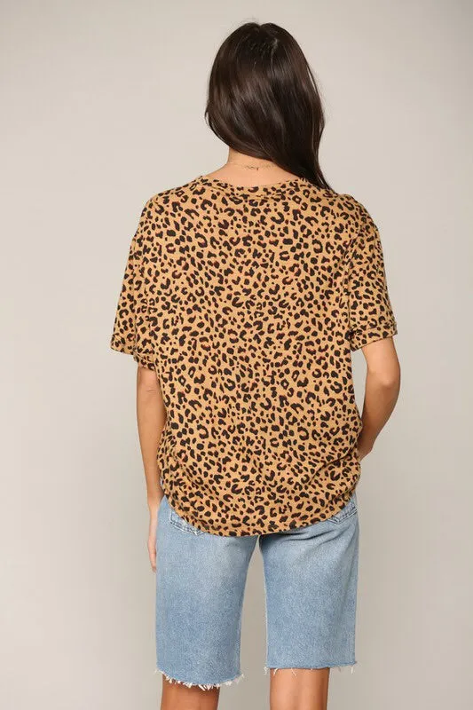 Leopard Print Crewneck Tee