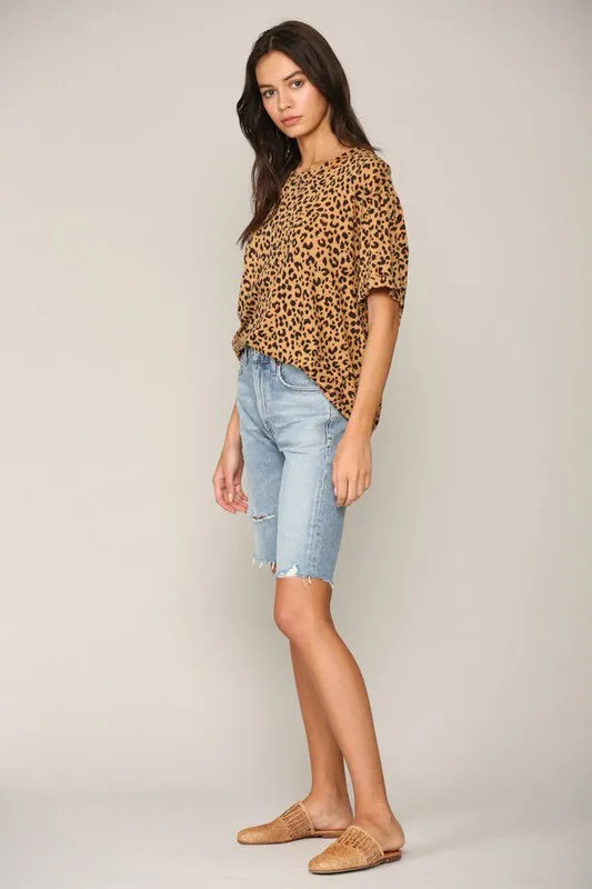 Leopard Print Crewneck Tee