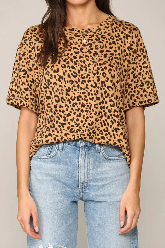 Leopard Print Crewneck Tee