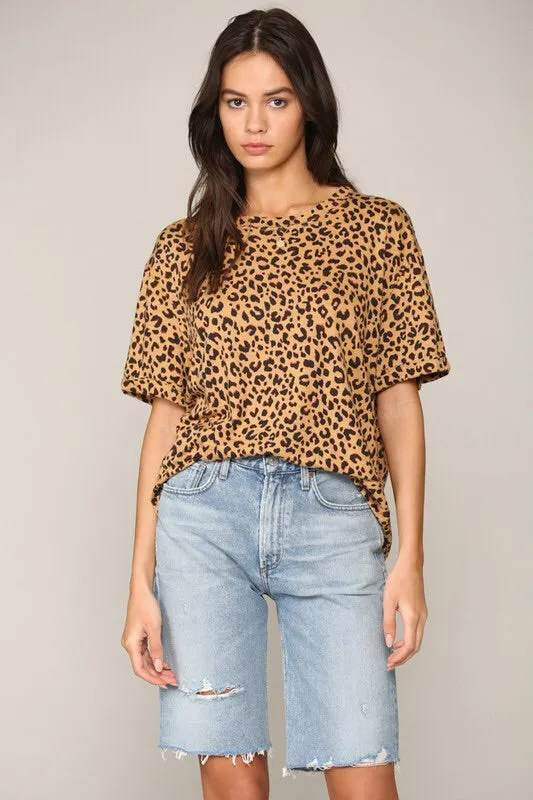 Leopard Print Crewneck Tee