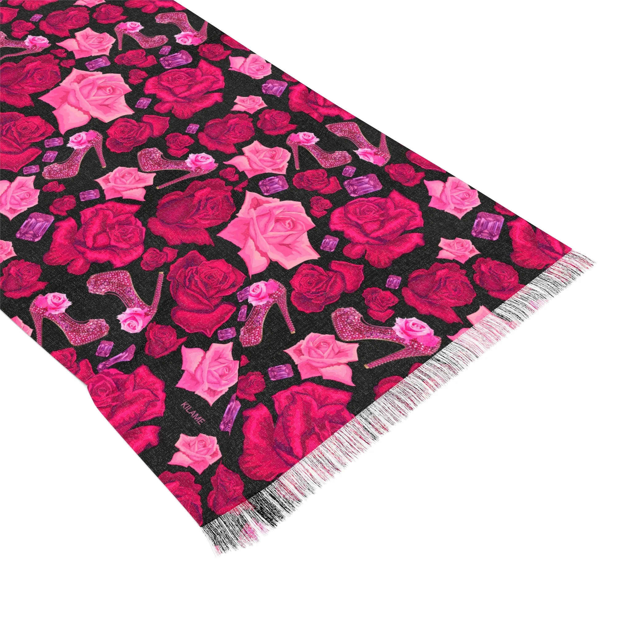 Light Scarf 'Pink Roses'