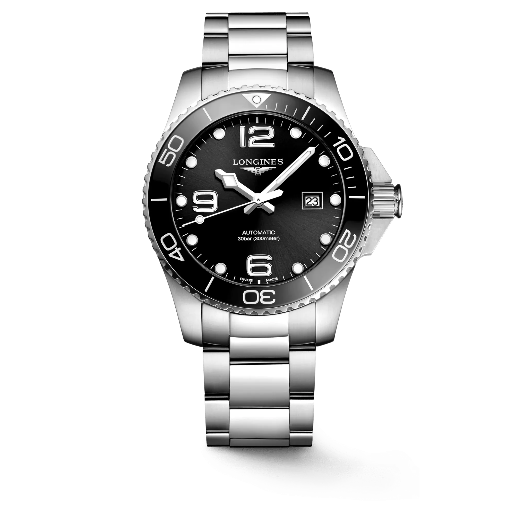 Longines HydroConquest 43mm Black Dial Stainless Steel Men's Watch L37824566