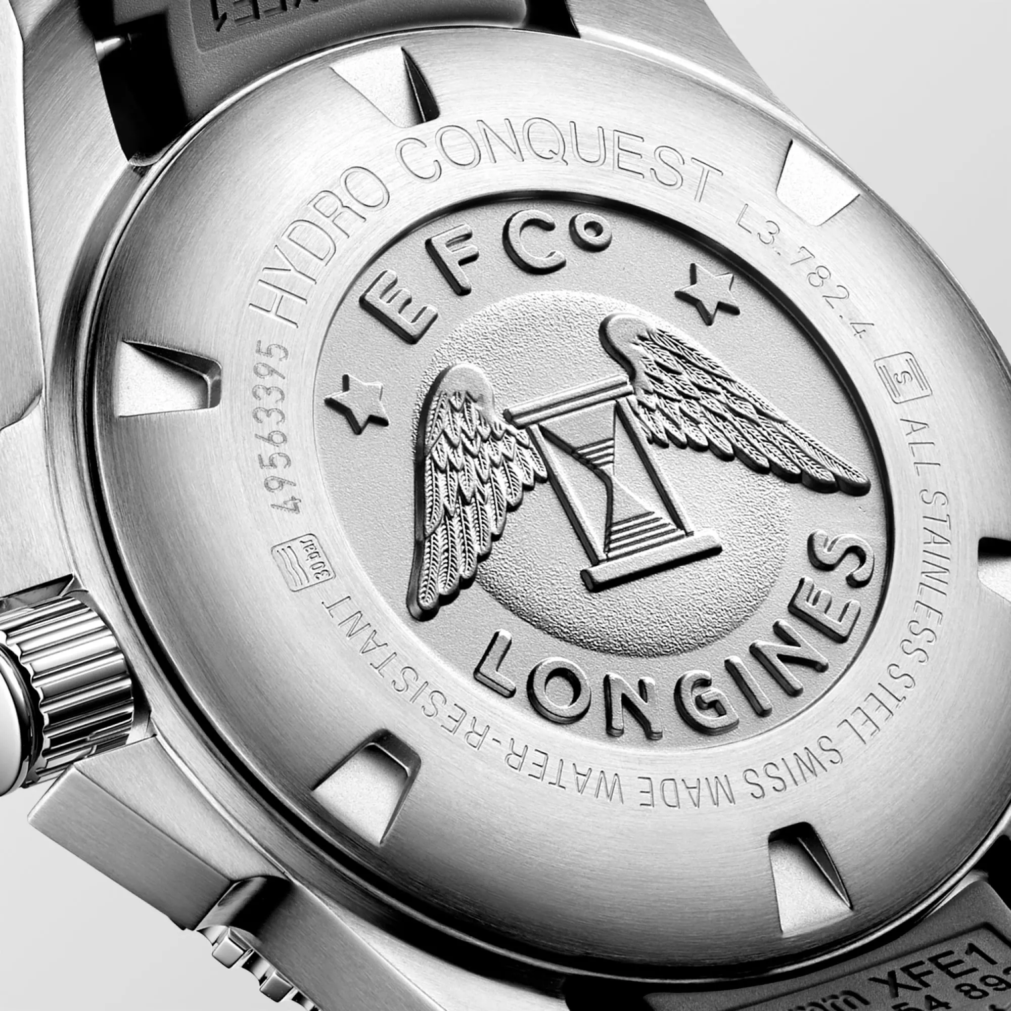 Longines HydroConquest 43mm Sunray Grey Rubber Strap Men's Watch L37824769
