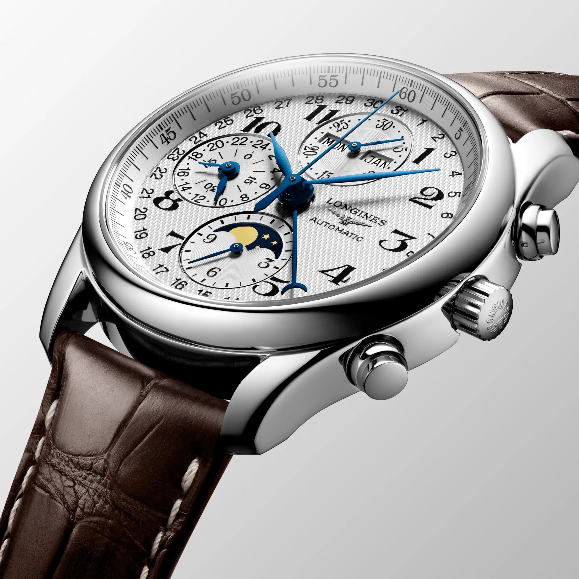 Longines Master Collection 40mm Automatic Chronograph Brown Strap Men's Watch L26734783