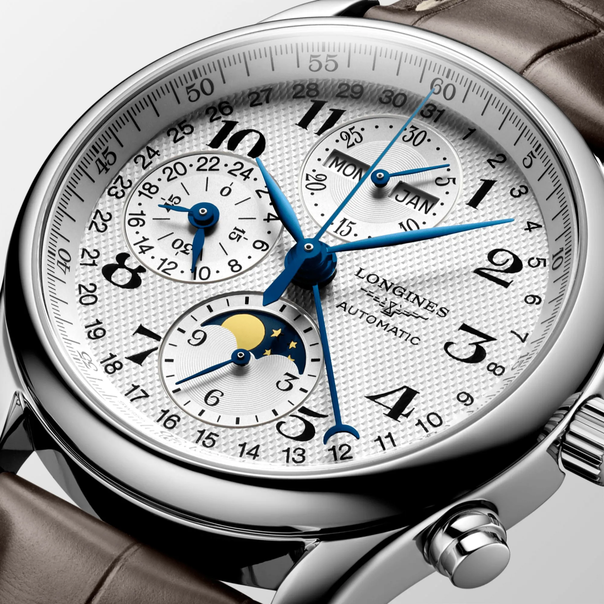 Longines Master Collection 40mm Automatic Chronograph Brown Strap Men's Watch L26734783