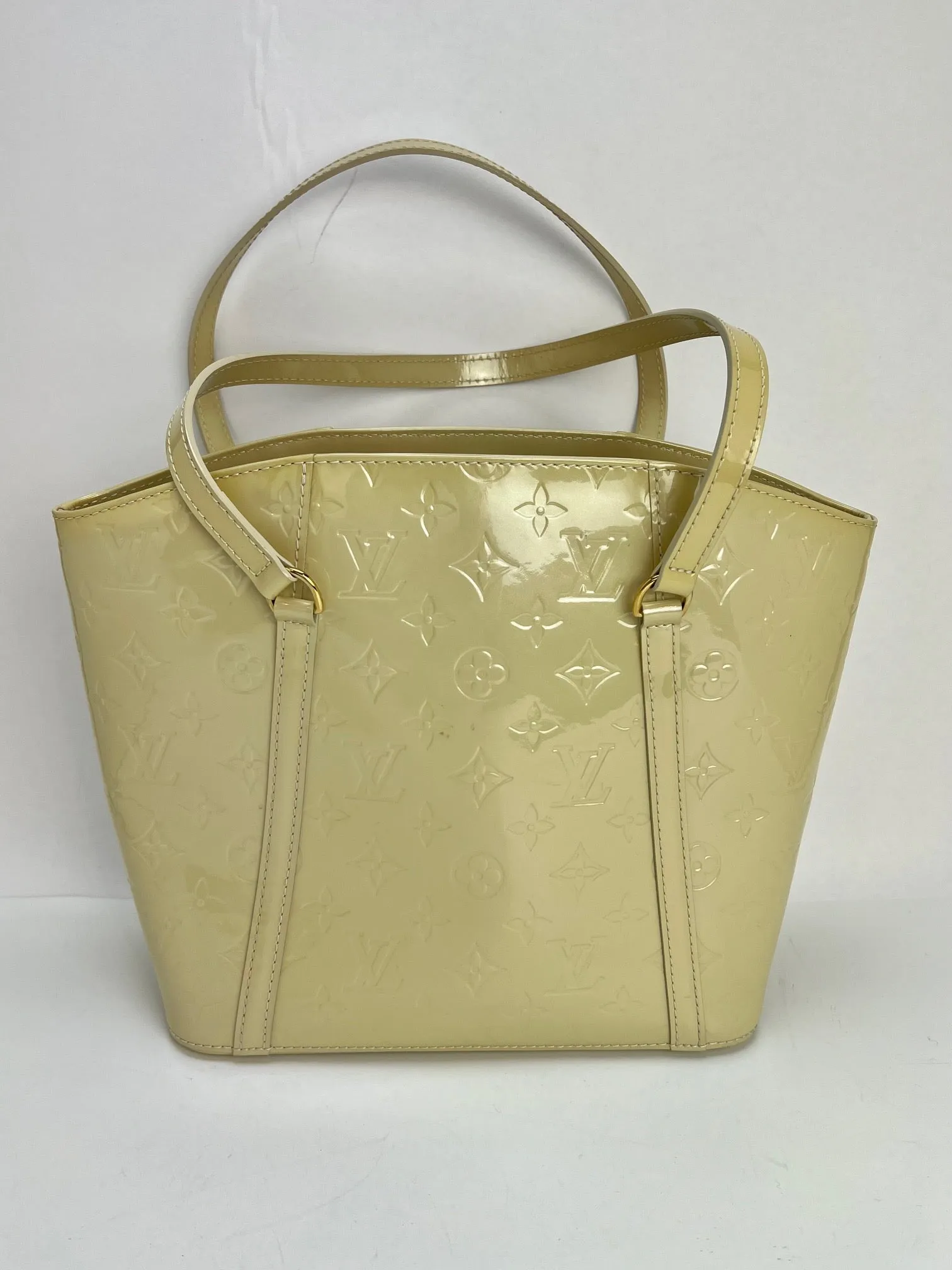 LOUIS VUITTON Monogram White Cream Vernis Avalon MM Tote Hand Shoulder Bag