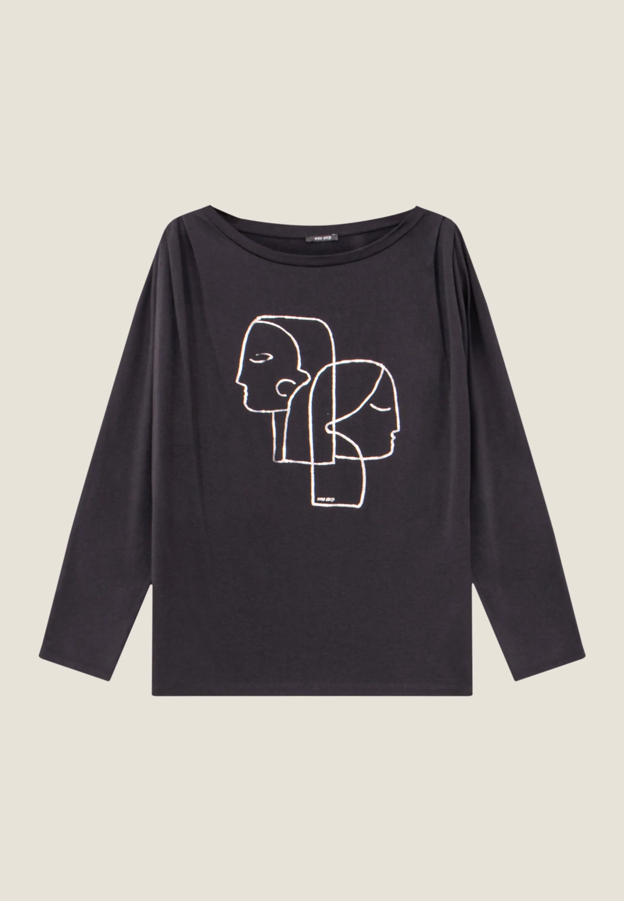 MARNIE - T-shirt noir sérigraphie danseuses foil argenté