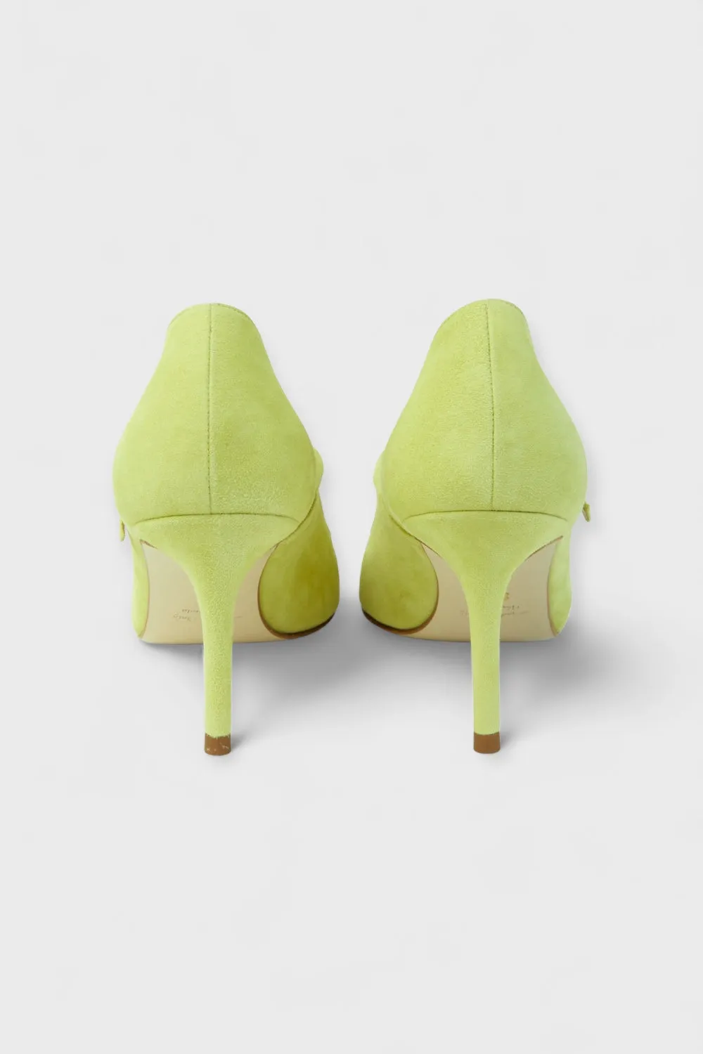 Mary Jane Green Suede Pumps