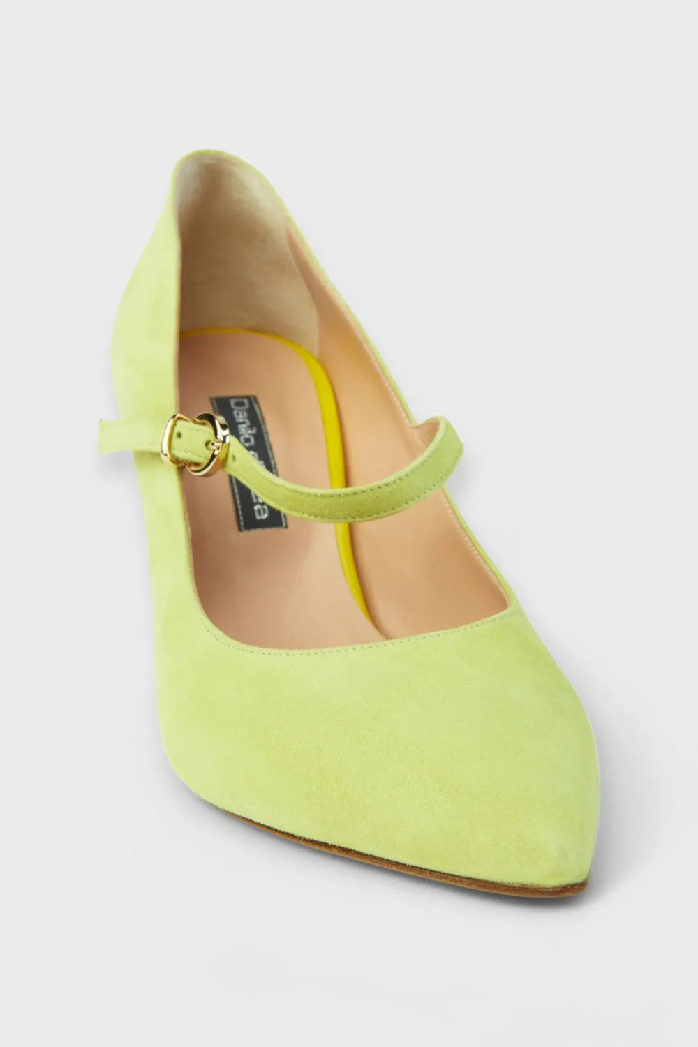 Mary Jane Green Suede Pumps