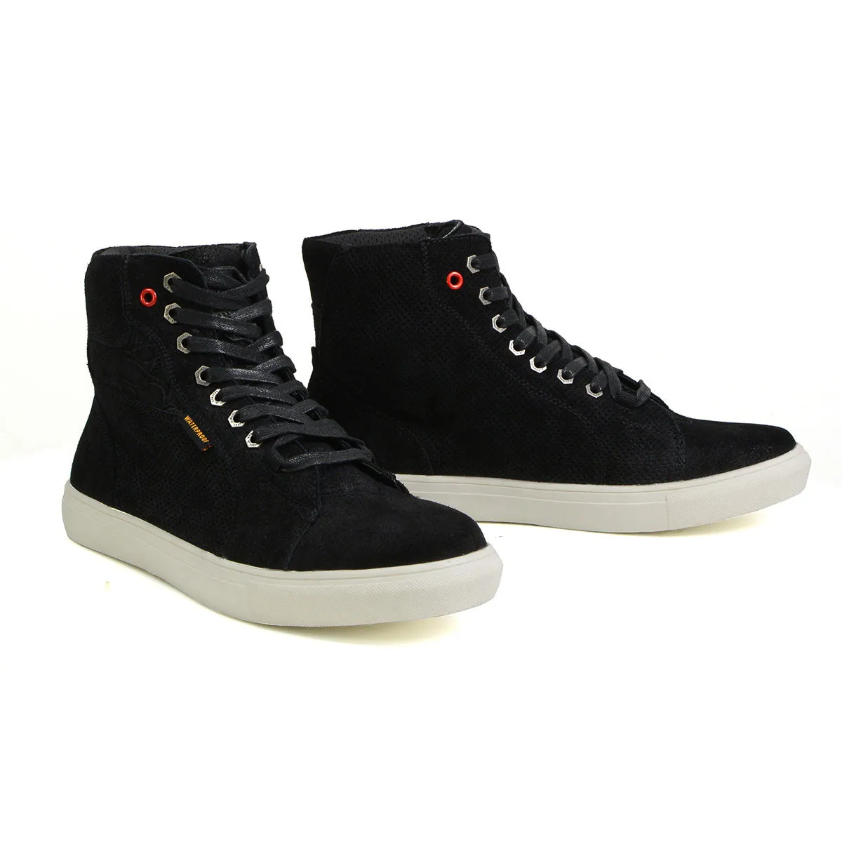 MBM9155 Men's Black Suede Reinforced Street Riding Waterproof Shoes with Ankle Support