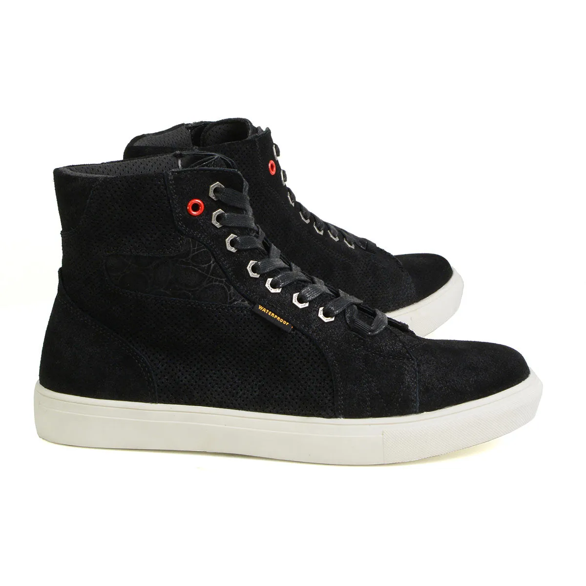 MBM9155 Men's Black Suede Reinforced Street Riding Waterproof Shoes with Ankle Support
