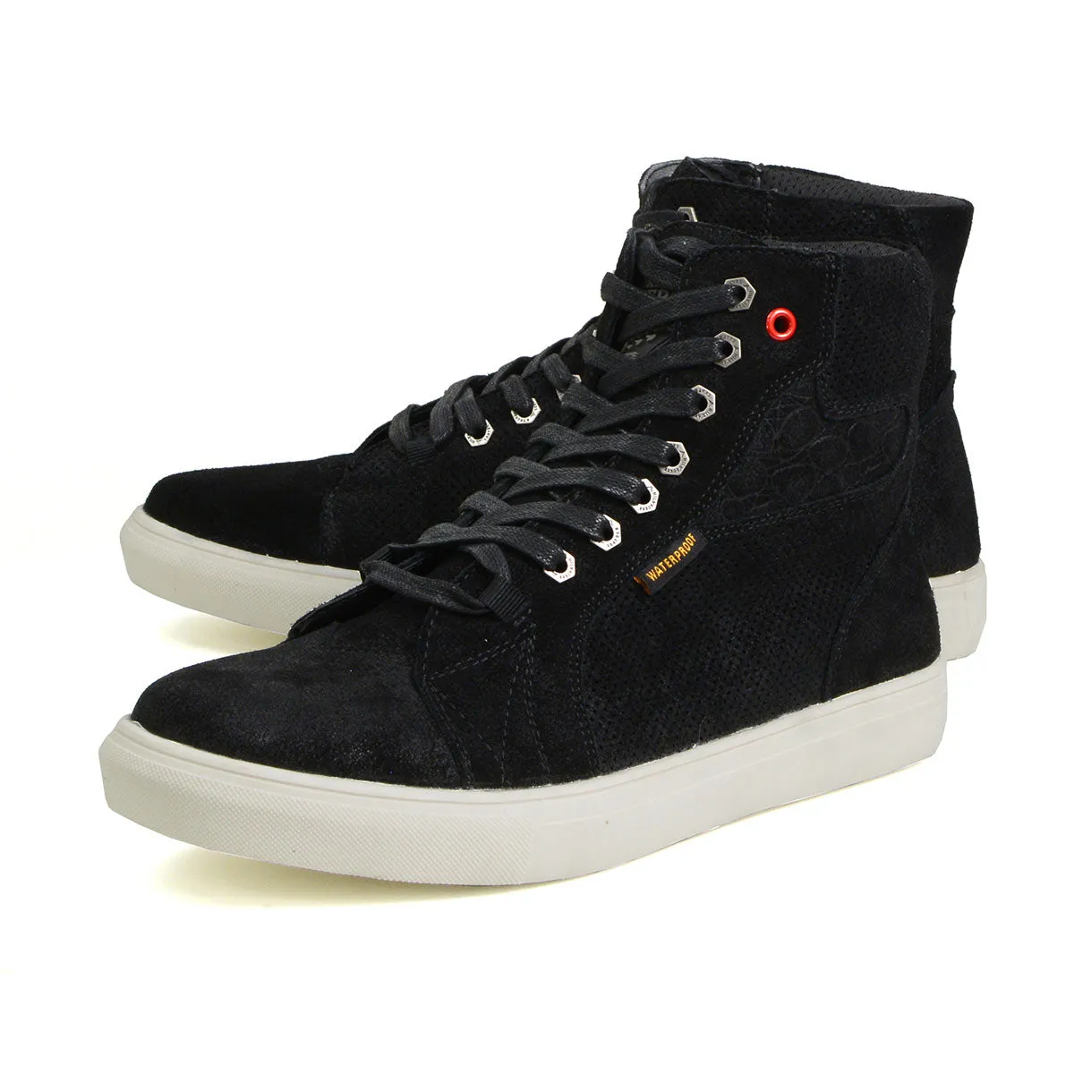 MBM9155 Men's Black Suede Reinforced Street Riding Waterproof Shoes with Ankle Support