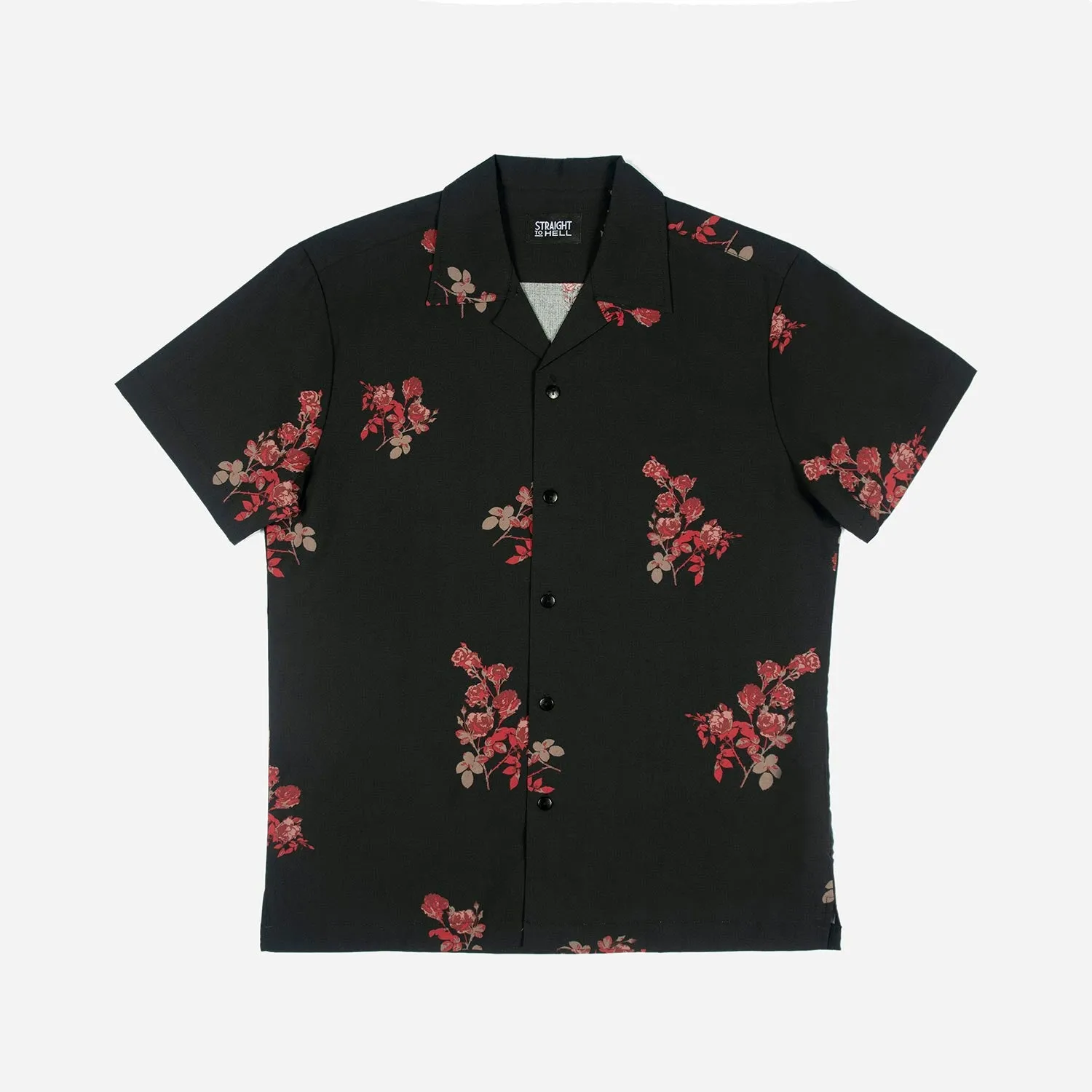 Men's Band of Roses S/S Shirt - Black and Red