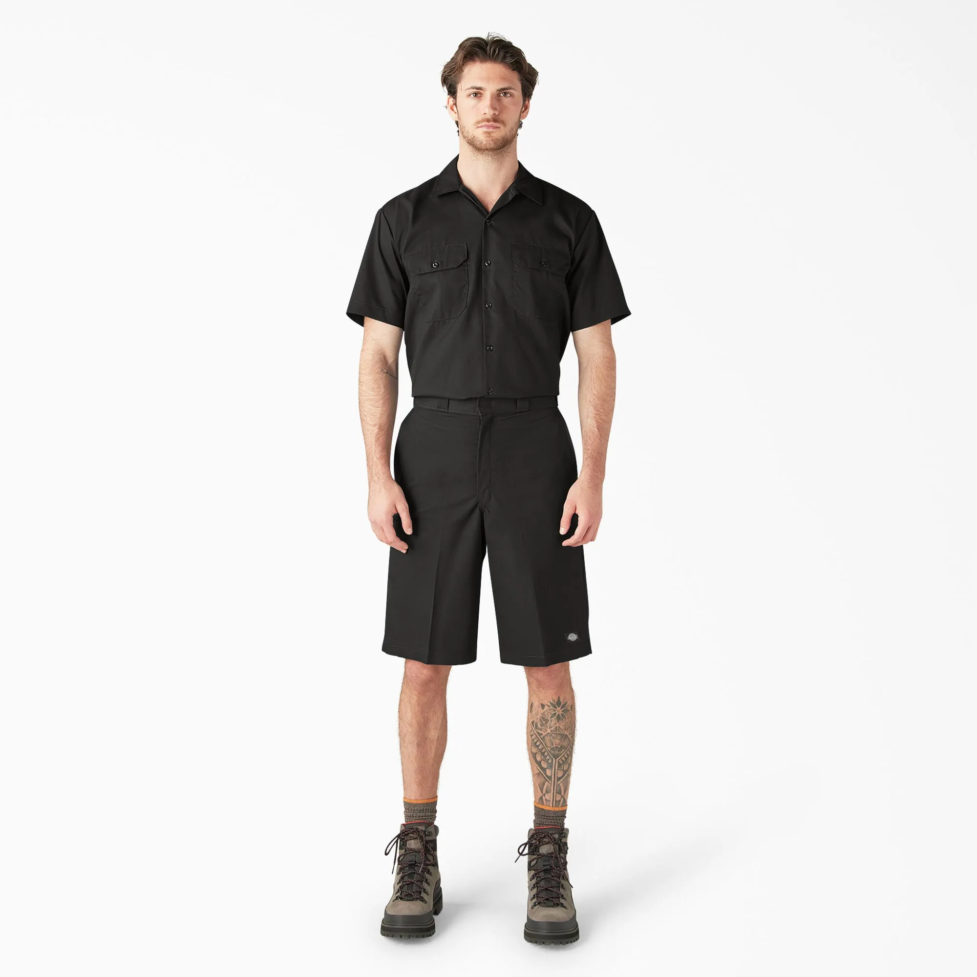 Men's Dickies Loose Fit Flat Front Work Shorts 13" 42283 -Black