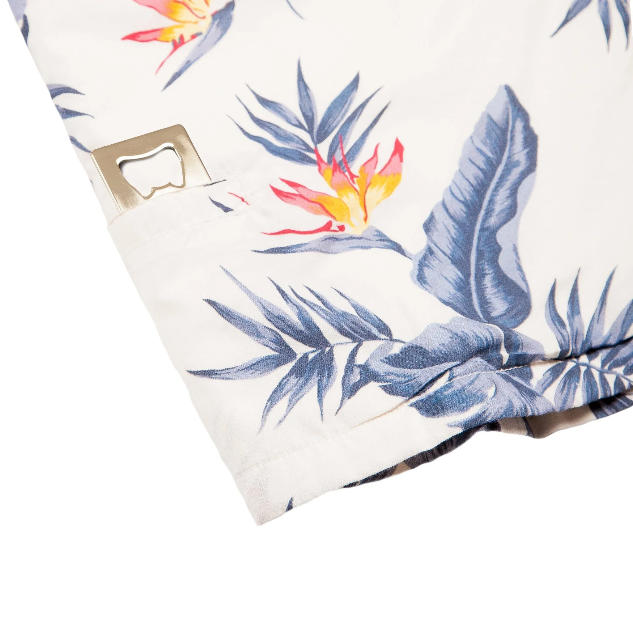 Men's High Water Shirt -  Bird of Paradise, White Sand