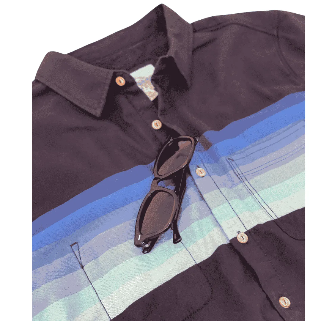 Men’s High Water Shirt - Horizon Stripe, Deep Water