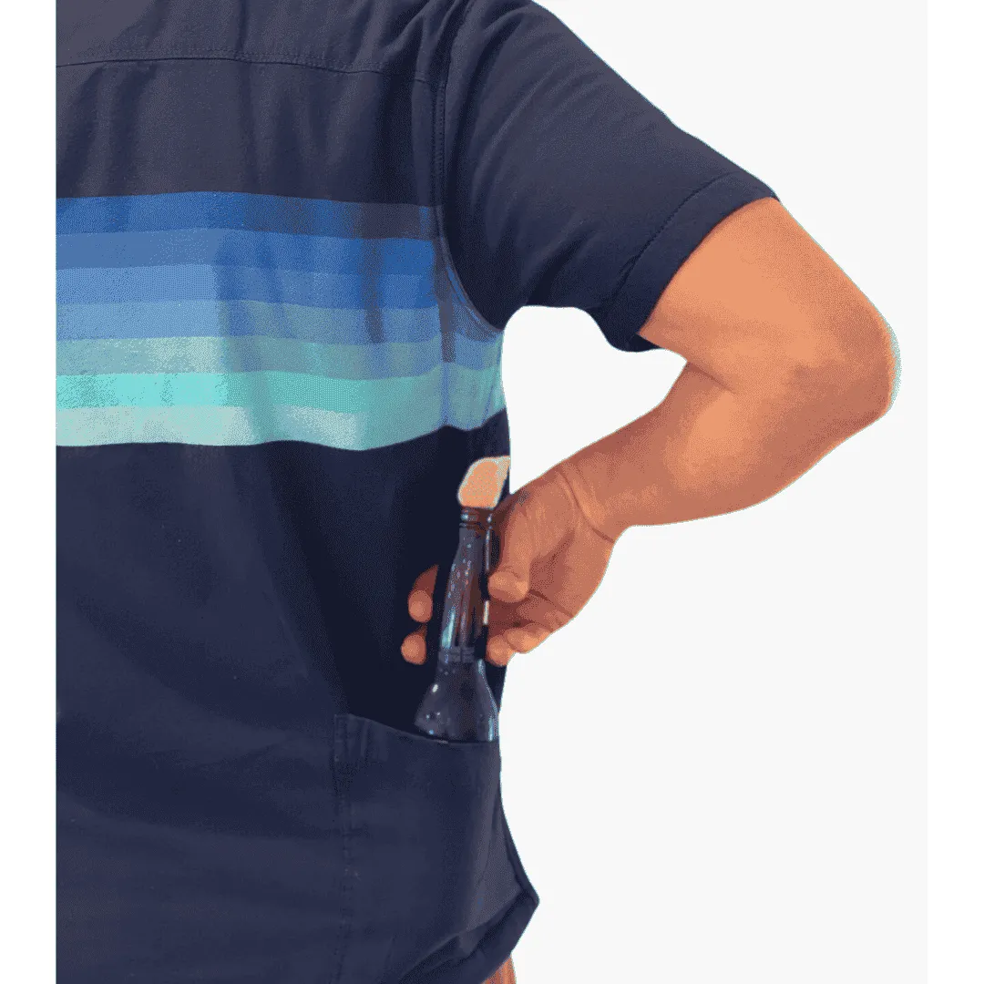 Men’s High Water Shirt - Horizon Stripe, Deep Water