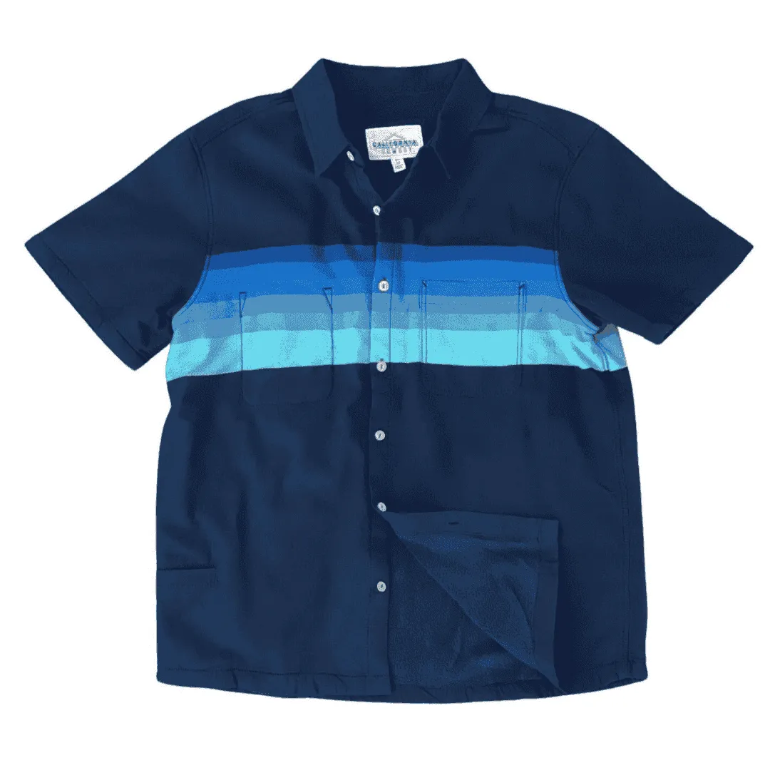 Men’s High Water Shirt - Horizon Stripe, Deep Water