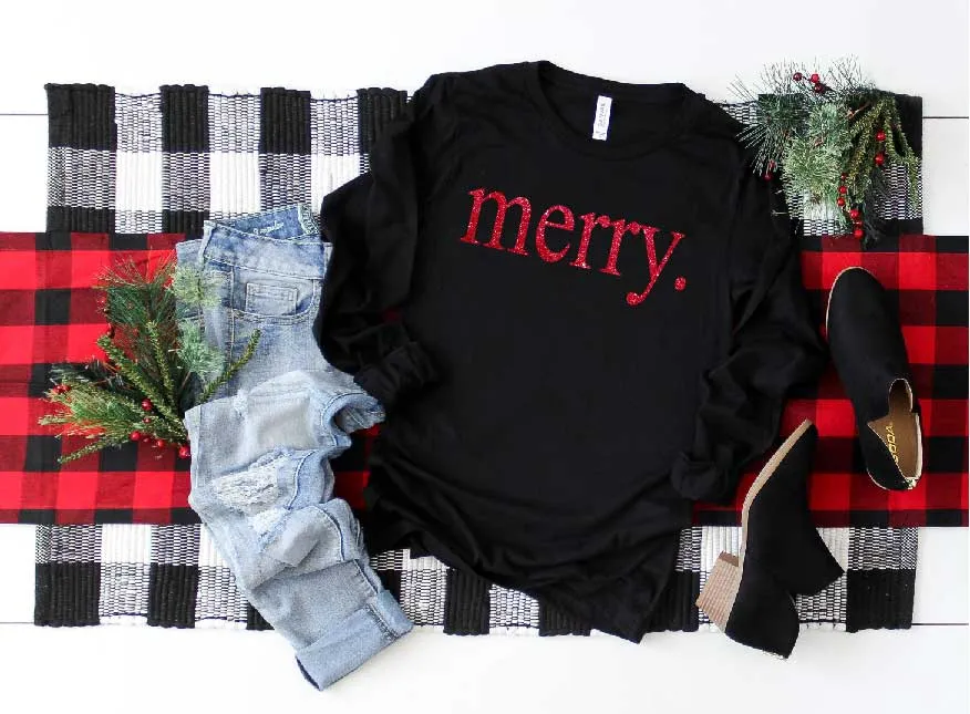 Merry Glitter | Christmas Long Sleeve Shirt