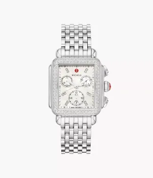 MICHELE Deco 33mm Diamond Chronograph Women's Watch MWW06A000775